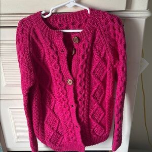 Girl’s handmade Pink Cable Knit Sweater